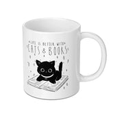 Life is Better with Cats and Books Mug product type